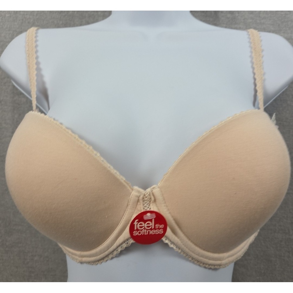 VASSARETTE Womens 38D Bra Fawn Beige Soft Molded Cups Vintage Y2‎ Old Stock NEW